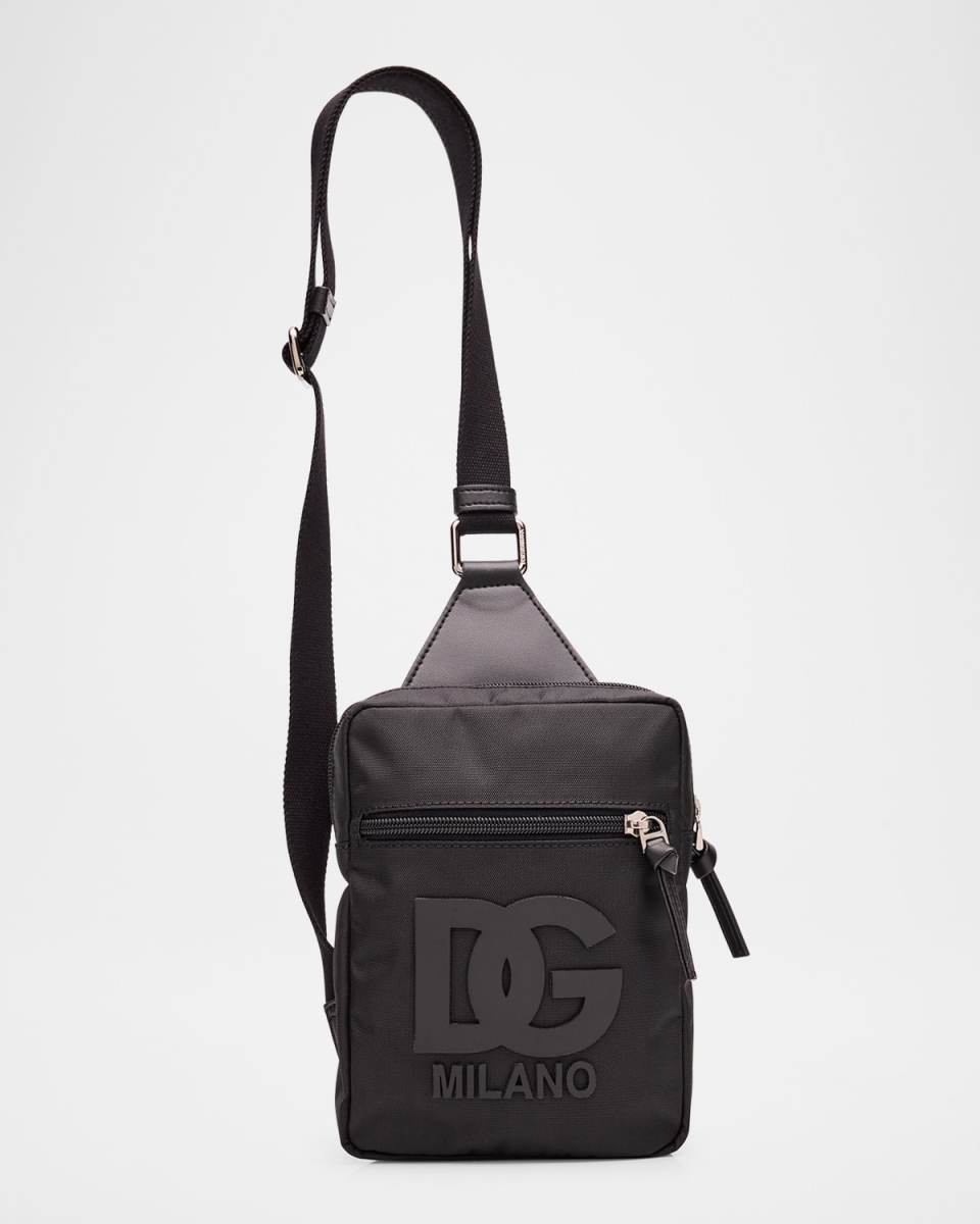 Girl's DG Patch Nylon Crossbody Bag